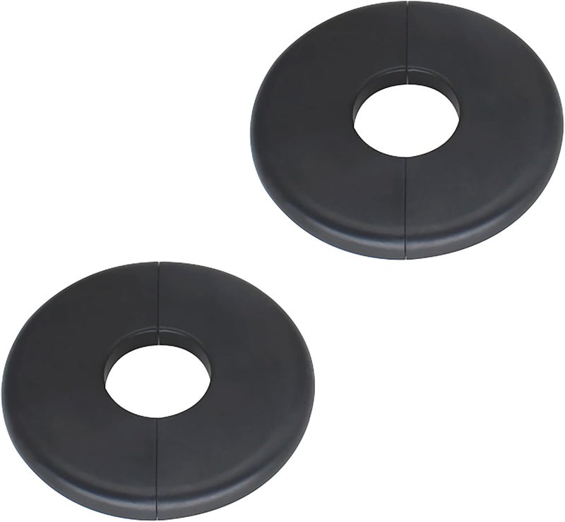 GWYAN 2 Pack Wall Split Flange ABS Round Escutcheon Plate for 1.0"/ 26mm Diameter Pipe Faucet Decoration Accessories (Black) - Image 1